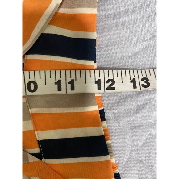 DuJour womens Wide Leg Pants Geometric print Orange Tan Blue Size XS - Picture 9 of 13